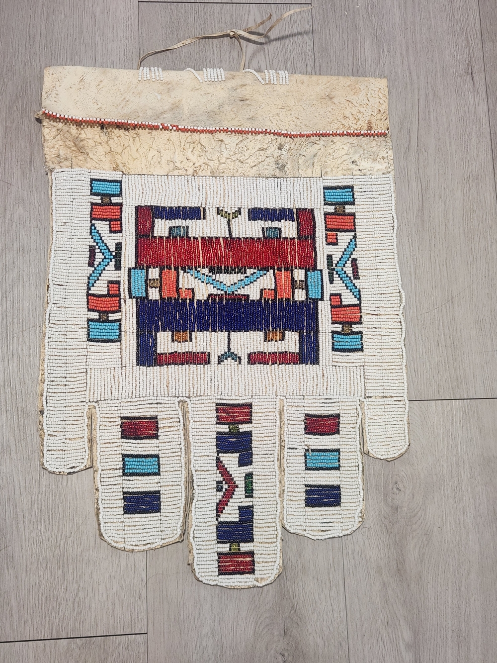 STUNNING Vintage Beaded Hide Wall Hanging Art ✨
​